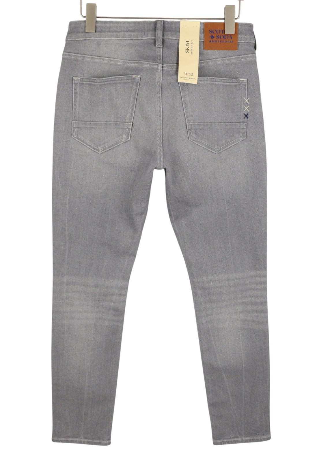 SCOTCH & SODA Skim Men Jeans W31/L32 Grey Whiskers Faded Skinny Fit