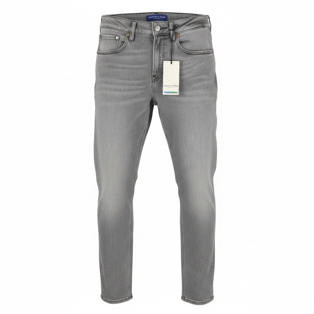 SCOTCH & SODA Skim Men Jeans W32/L32 Grey Whiskers Faded Skinny Fit