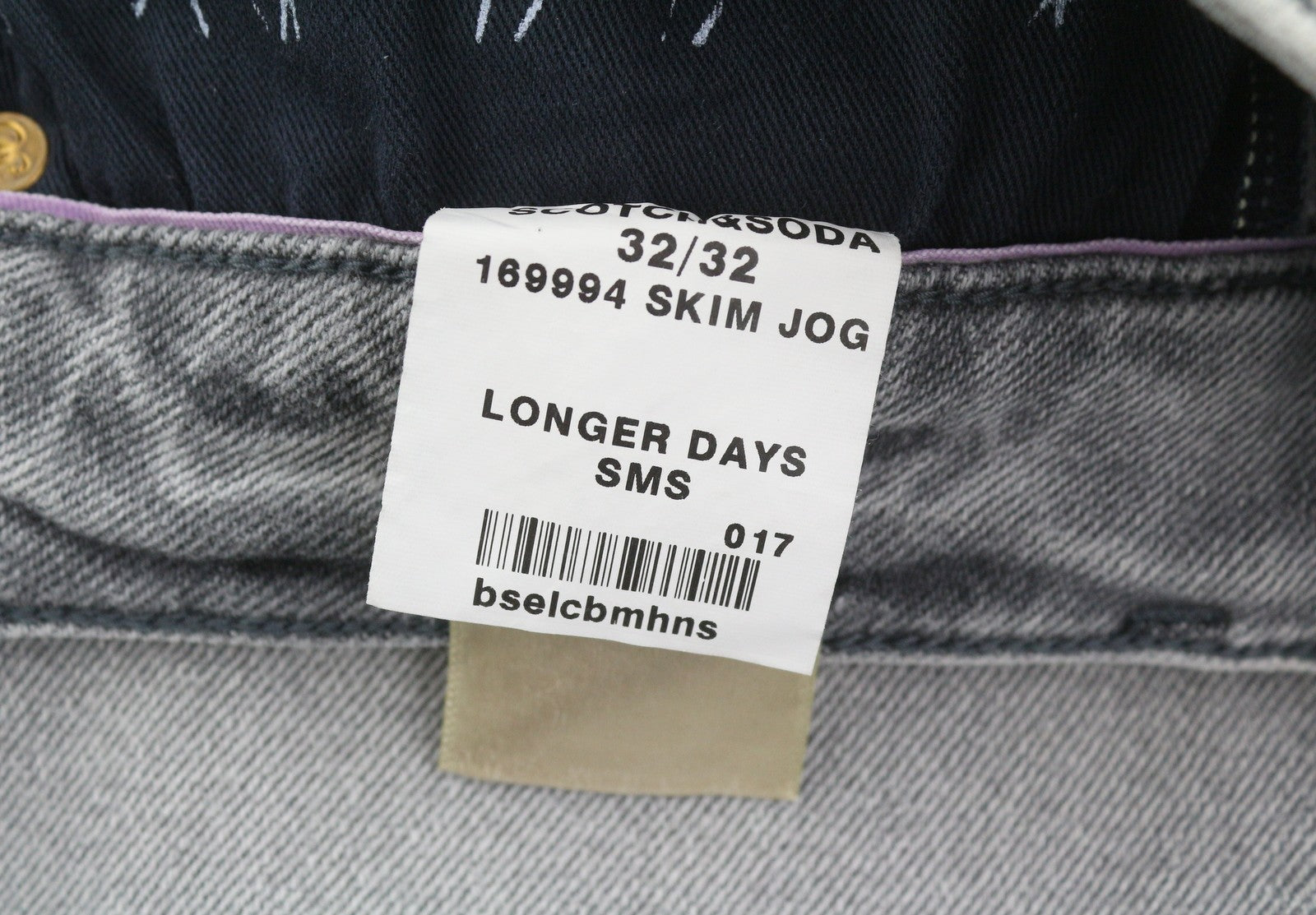 SCOTCH & SODA Skim Men Jeans W32/L32 Grey Whiskers Faded Skinny Fit
