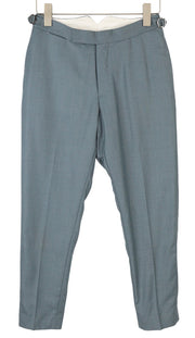 SUITSUPPLY Brescia Men Trousers UK34R Blue Wool Slim Tapered Zip Fly Side Adjust