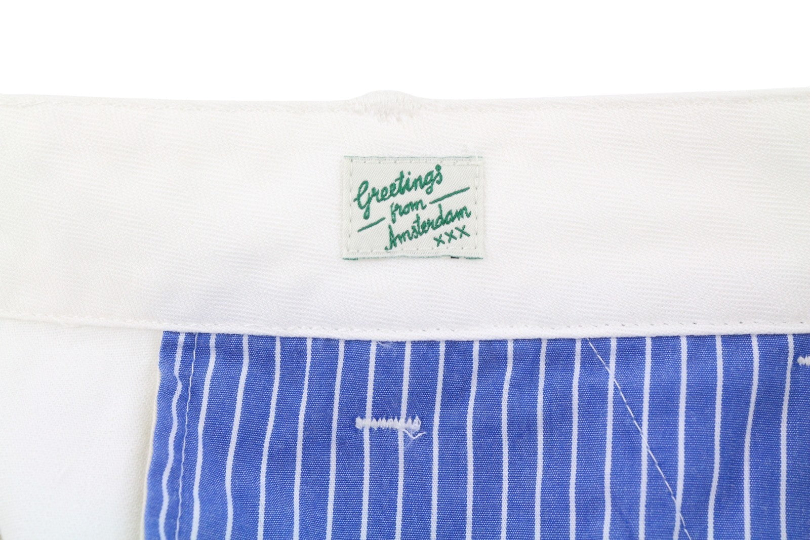 SCOTCH & SODA The Pitch Men Trousers W31/L32 White Loose Fit Embroidered Button