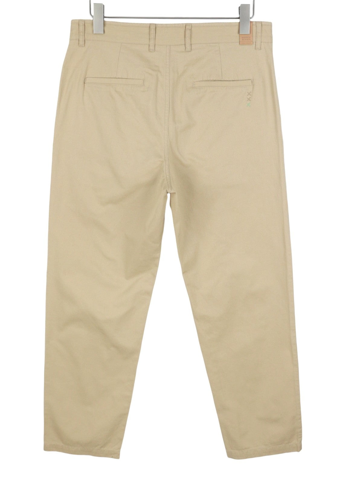 SCOTCH & SODA Men Trousers W34 Brown Zip Fly Cotton Tapered Fit Chino