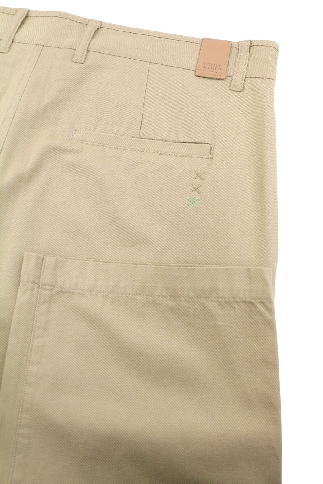 SCOTCH & SODA Men Trousers W34 Brown Zip Fly Cotton Tapered Fit Chino