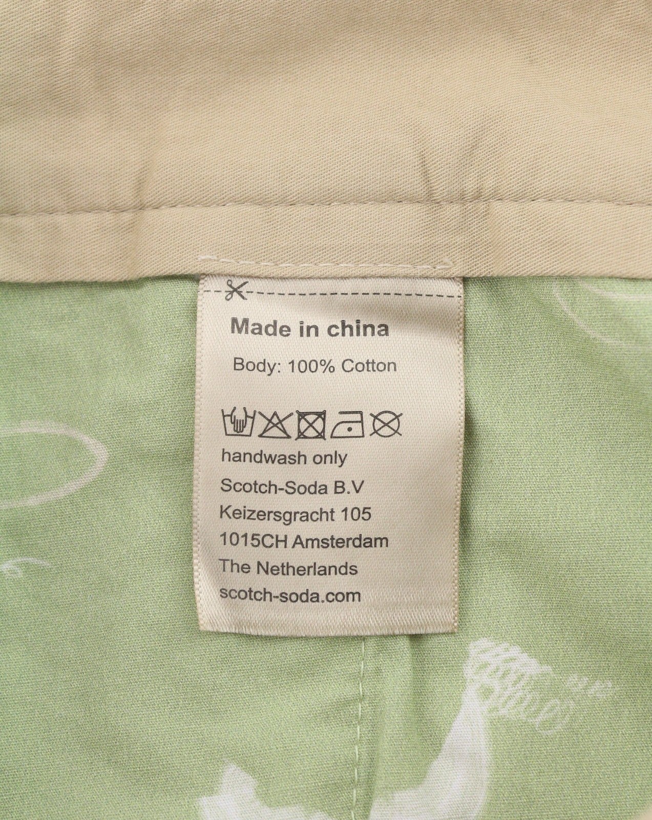 SCOTCH & SODA Men Trousers W34 Brown Zip Fly Cotton Tapered Fit Chino