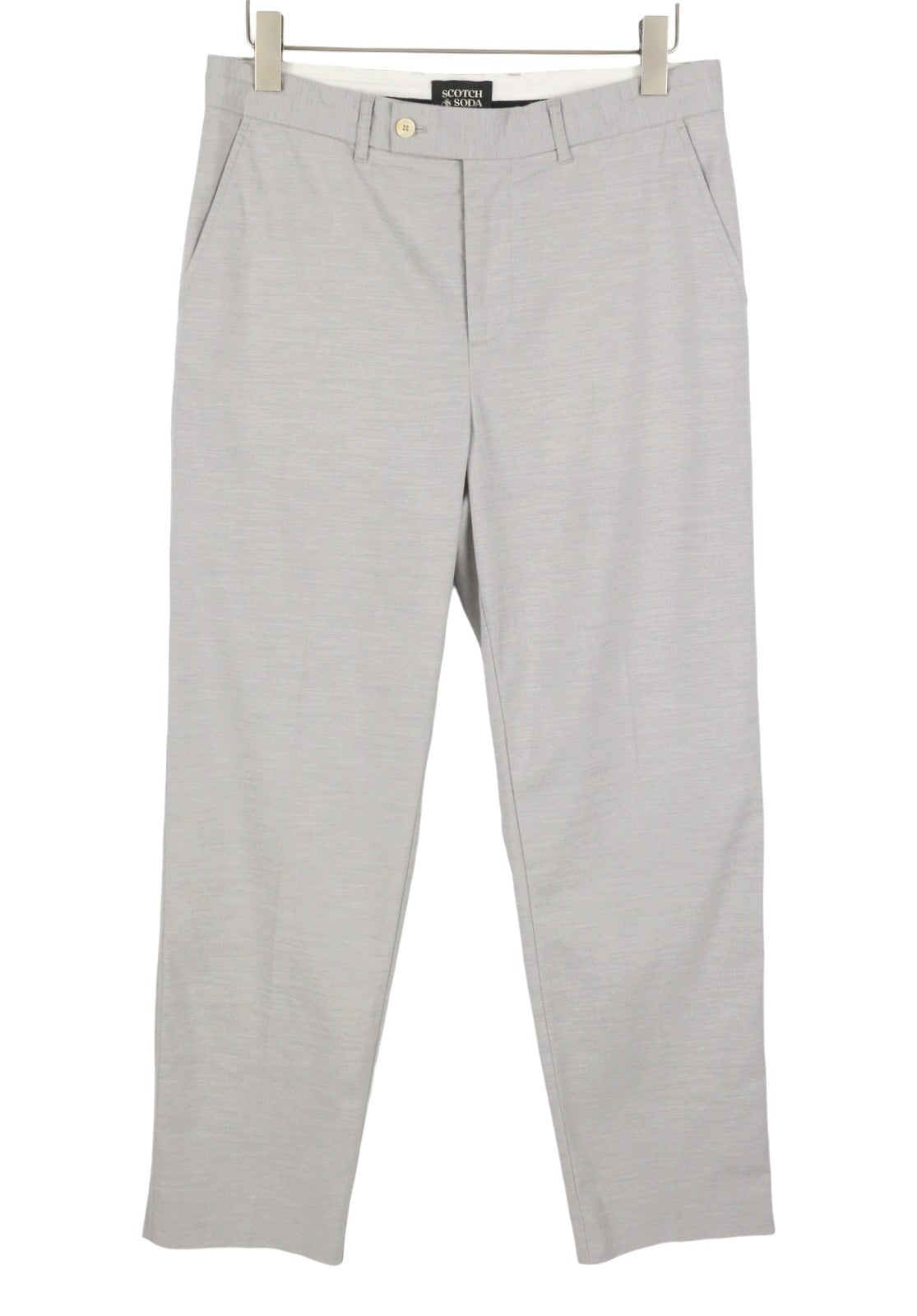 SCOTCH & SODA Men Trousers W33 Grey Melange Zip Fly Tapered Fit