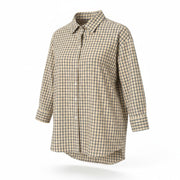 GANT OS Check Women Shirt EU38 M Toffee Beige Button-Up Loose Fit Casual