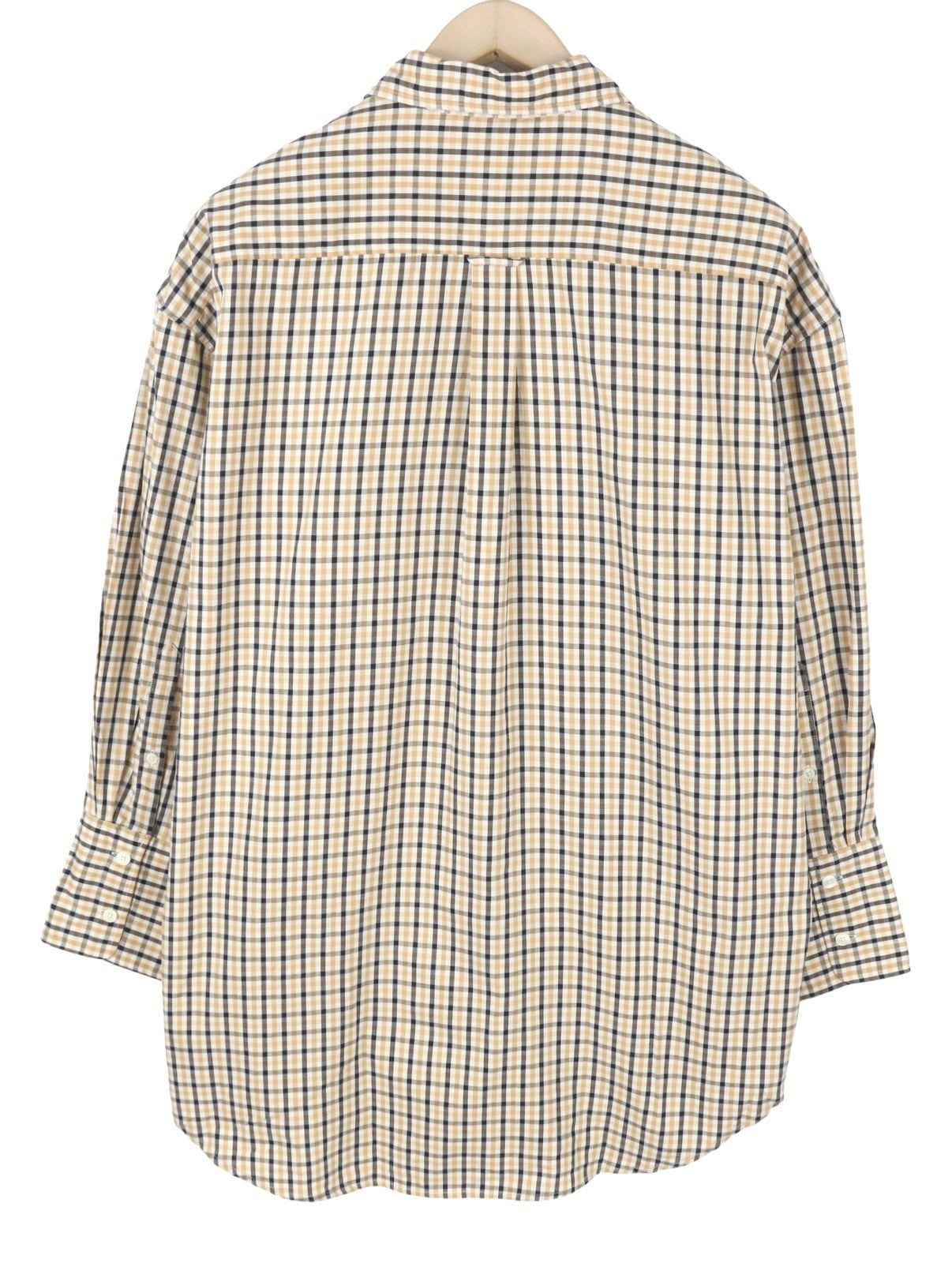 GANT OS Check Women Shirt EU38 M Toffee Beige Button-Up Loose Fit Casual