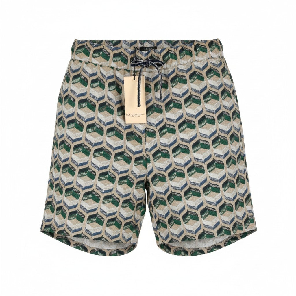 SCOTCH & SODA Men Shorts M W32 Embroidered Pattern Relaxed Fit Drawstring Waist