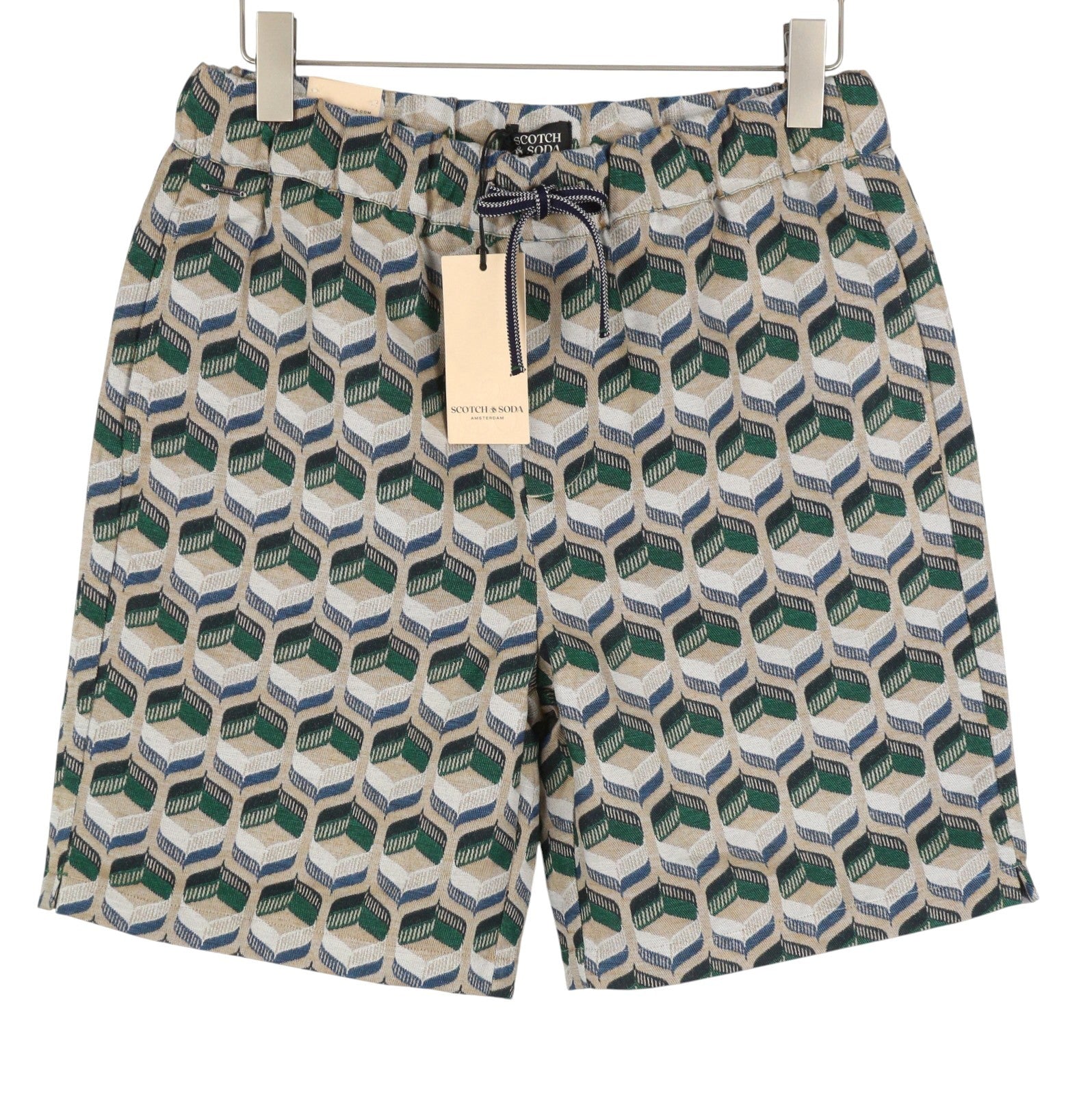 SCOTCH & SODA Men Shorts M W32 Embroidered Pattern Relaxed Fit Drawstring Waist