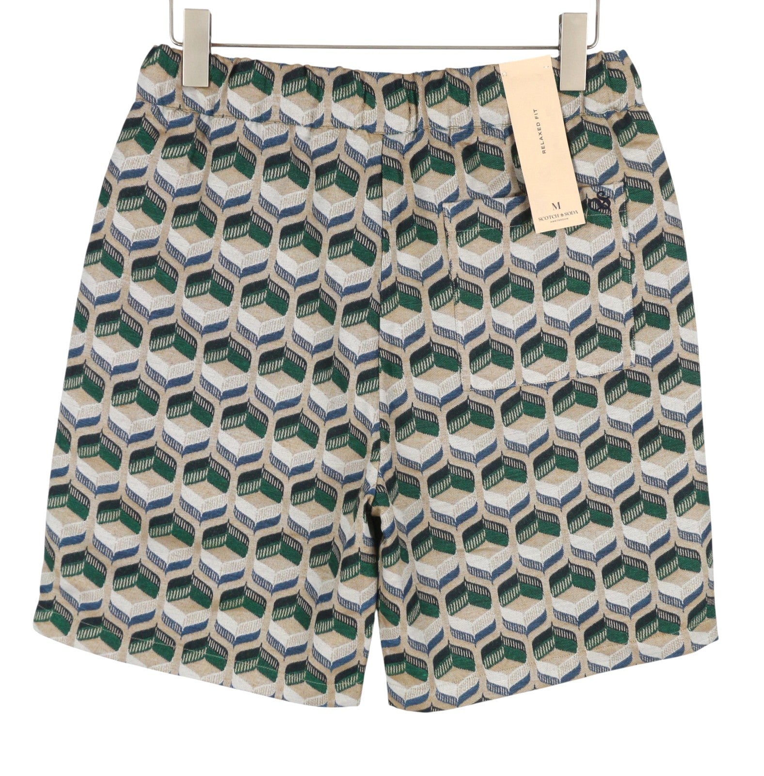 SCOTCH & SODA Men Shorts M W32 Embroidered Pattern Relaxed Fit Drawstring Waist