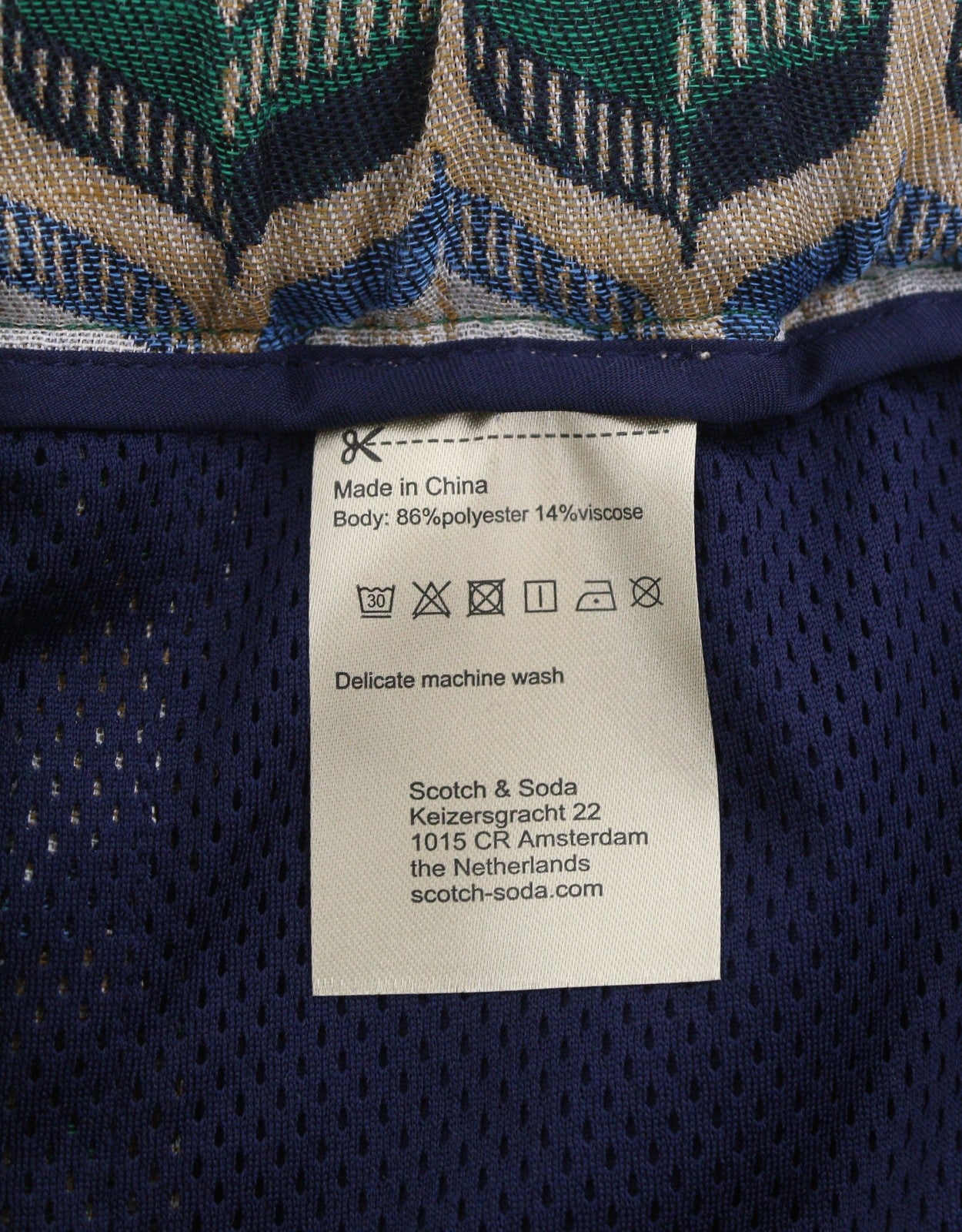 SCOTCH & SODA Men Shorts M W32 Embroidered Pattern Relaxed Fit Drawstring Waist