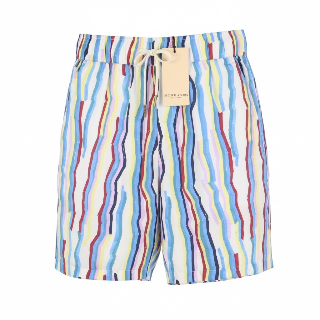 SCOTCH & SODA Men Shorts M W30 Colourful Pattern Relaxed Fit Drawstring Waist