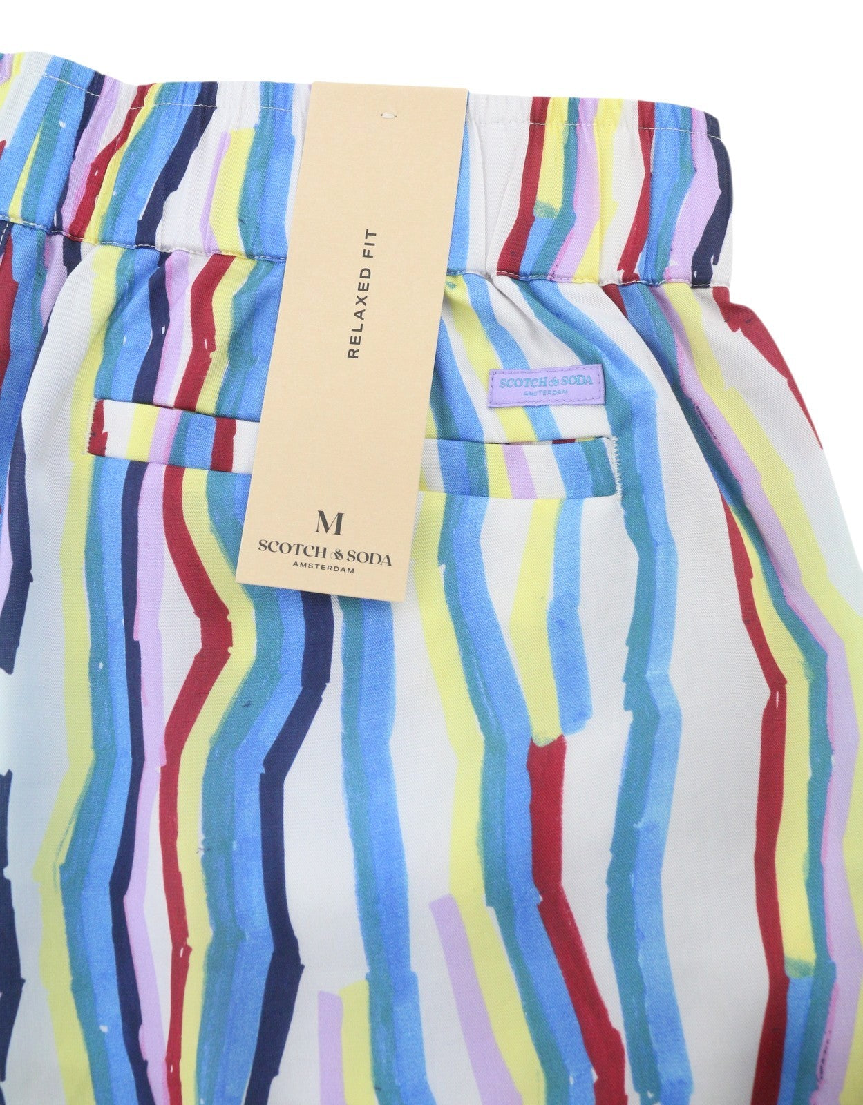SCOTCH & SODA Men Shorts M W30 Colourful Pattern Relaxed Fit Drawstring Waist