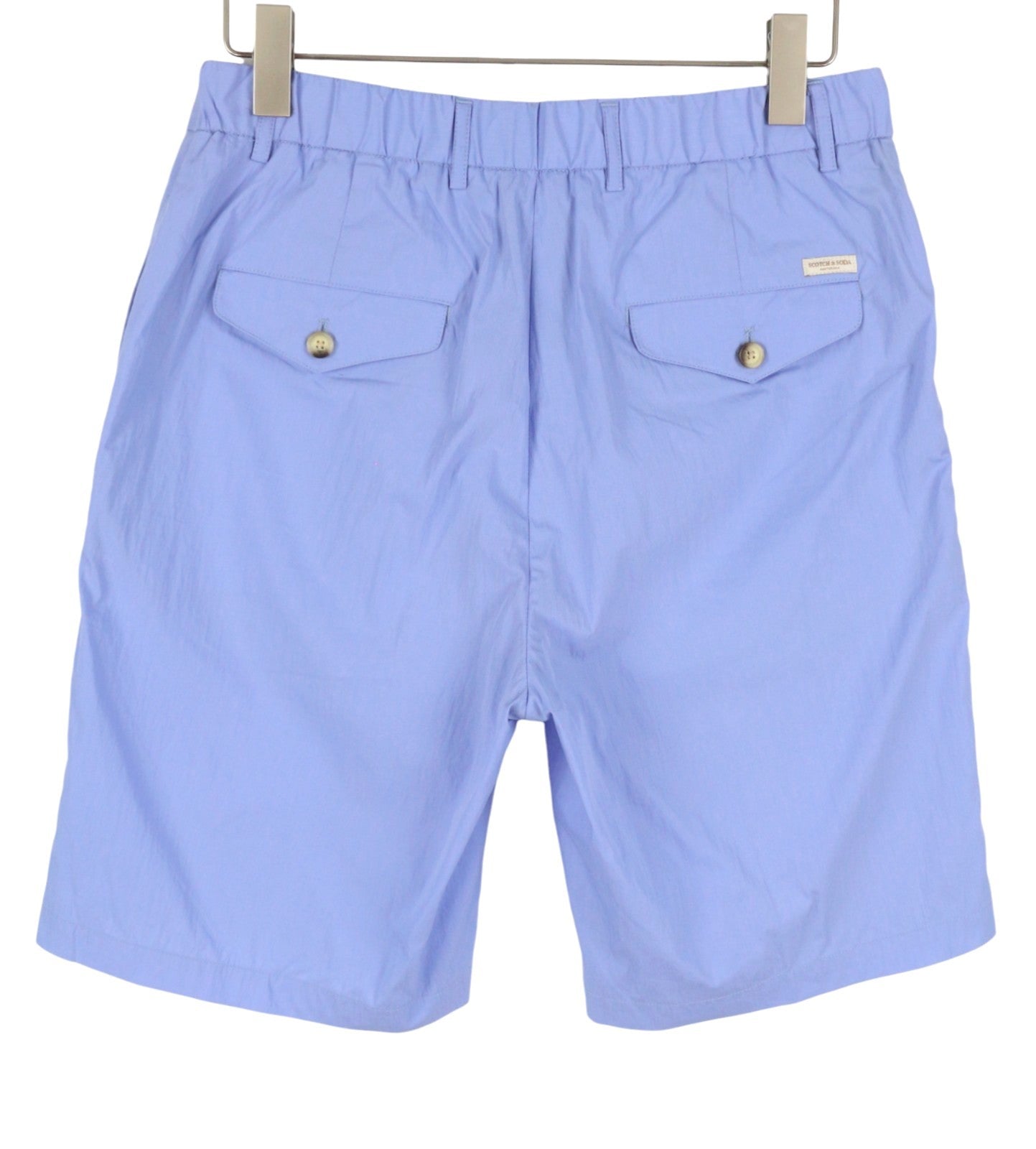 SCOTCH & SODA Men Shorts W32 Blue Pleated Zip Fly Casual Chino