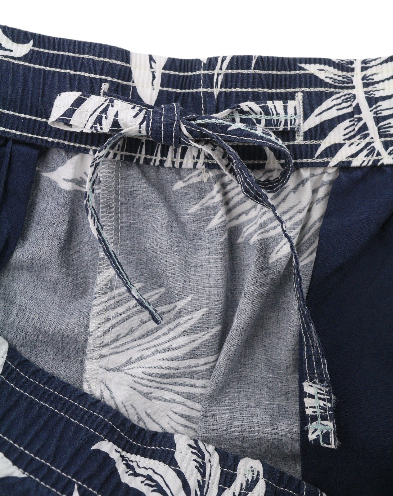 SCOTCH & SODA Men Shorts W32 Blue Leafs Print Wide Fit Stretch Drawstring Waist