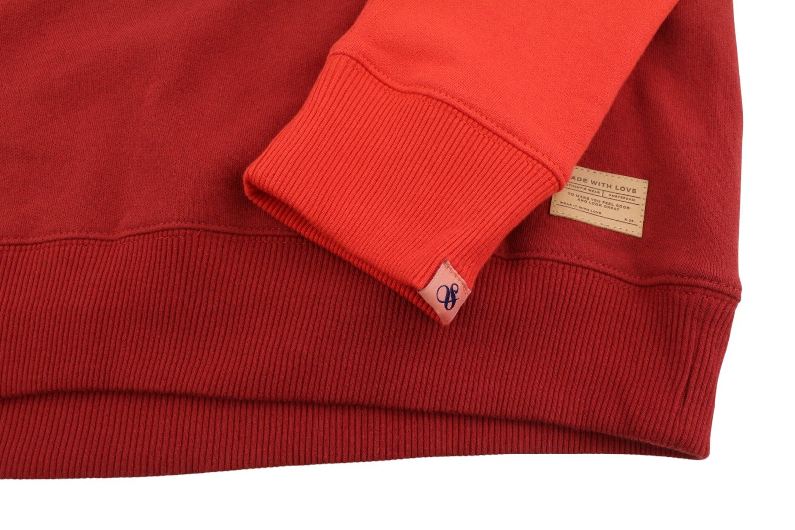 SCOTCH & SODA Men Hoodie L Red Cotton Hooded Long Sleeve Pull On