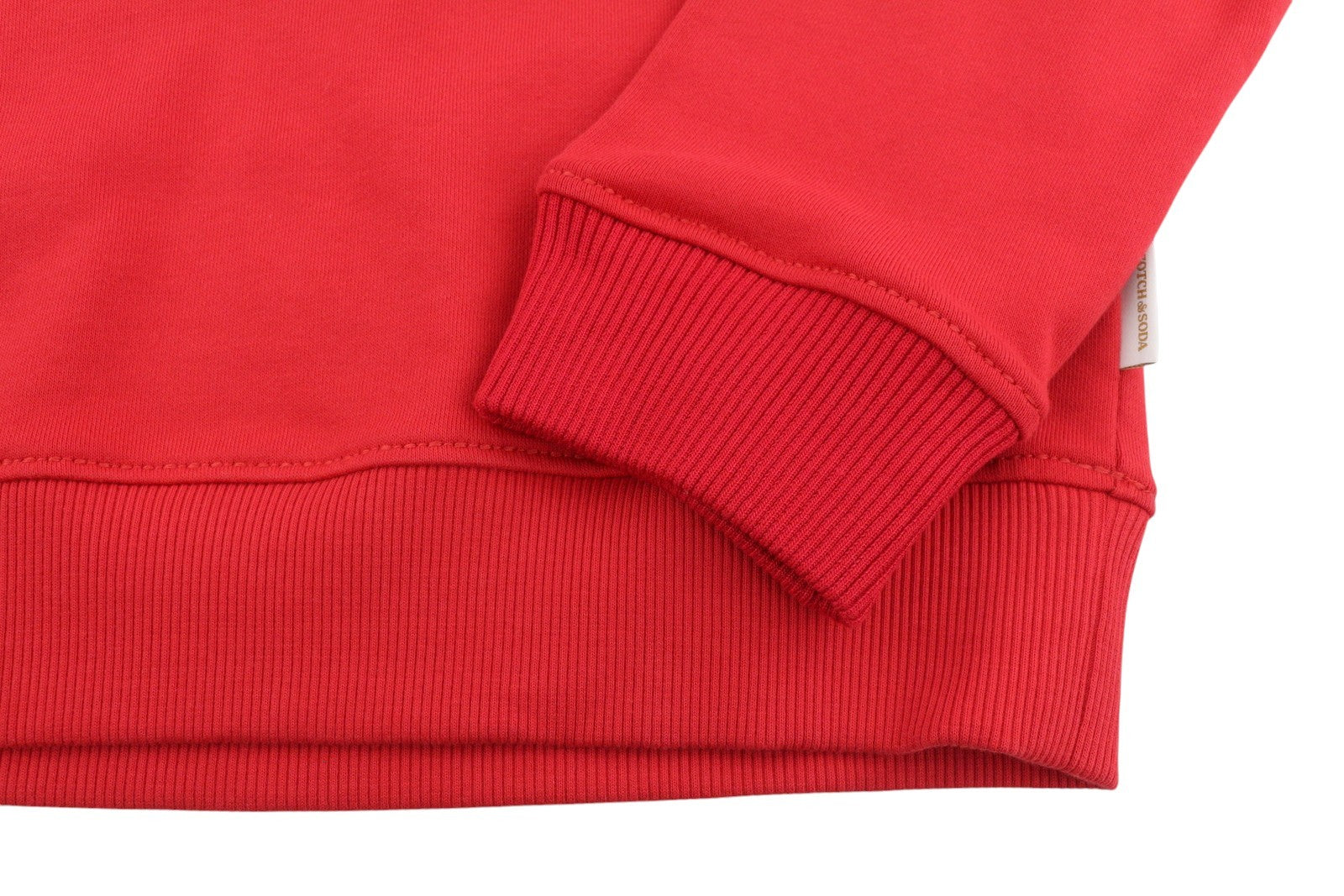SCOTCH & SODA Men Sweatshirt L Red Organic Cotton Crew Neck Long Sleeve Pull On