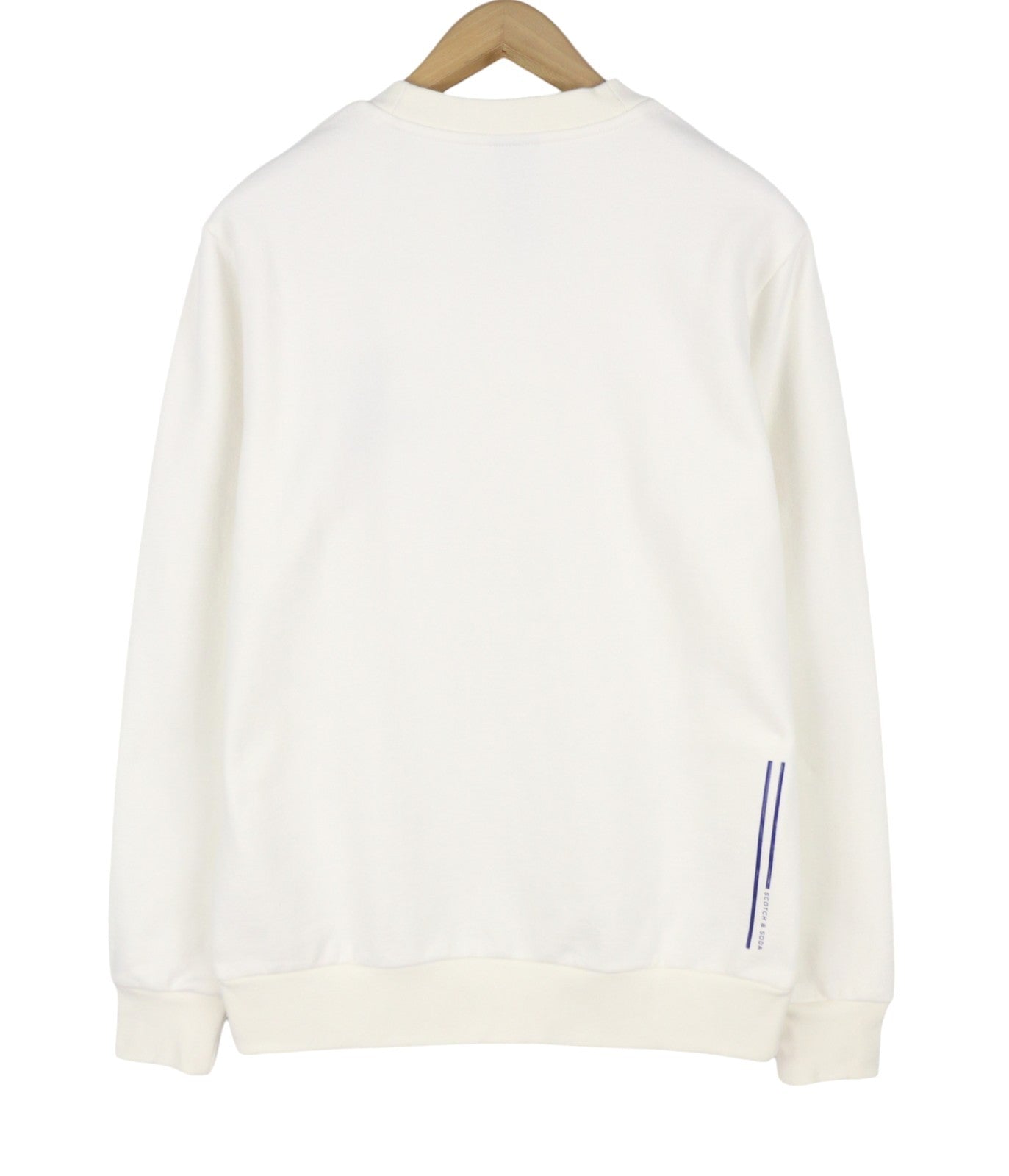 SCOTCH & SODA Men Sweatshirt M White Embroidered Logo Crew Neck Pull On