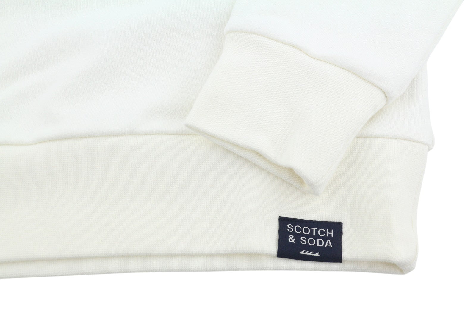 SCOTCH & SODA Men Sweatshirt M White Embroidered Logo Crew Neck Pull On