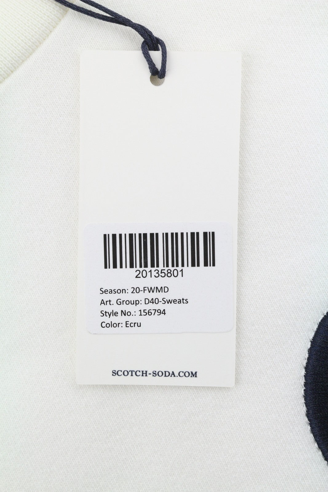 SCOTCH & SODA Men Sweatshirt M White Embroidered Logo Crew Neck Pull On
