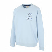 SCOTCH & SODA Men Sweatshirt M Light Blue Embroidered Logo Crew Neck Pull On