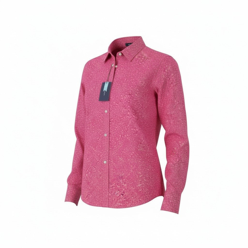 GANT Reg Freedom Flower Women Shirt EU40 M Cabaret Pink Button-Down Neck Casual