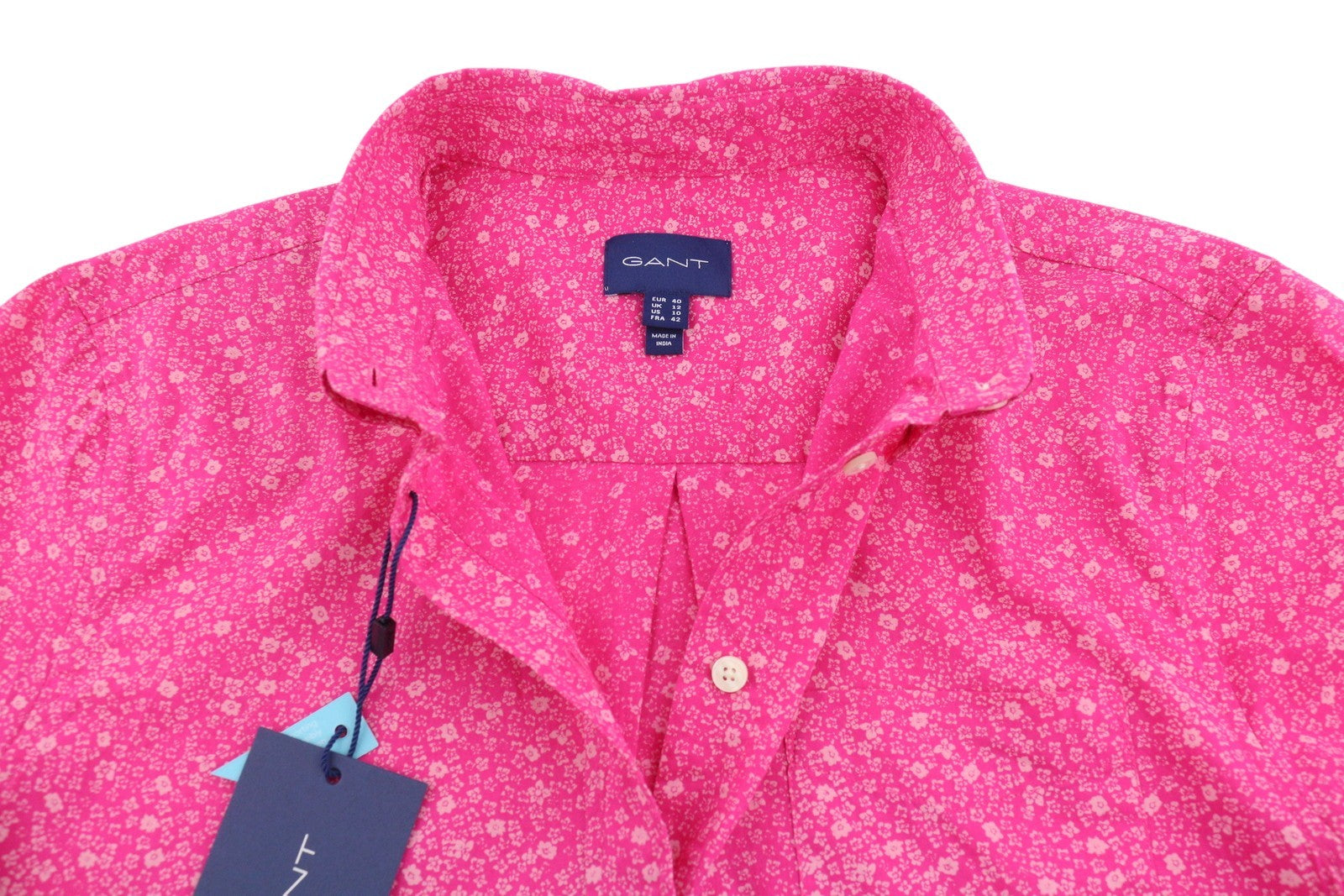 GANT Reg Freedom Flower Women Shirt EU40 M Cabaret Pink Button-Down Neck Casual