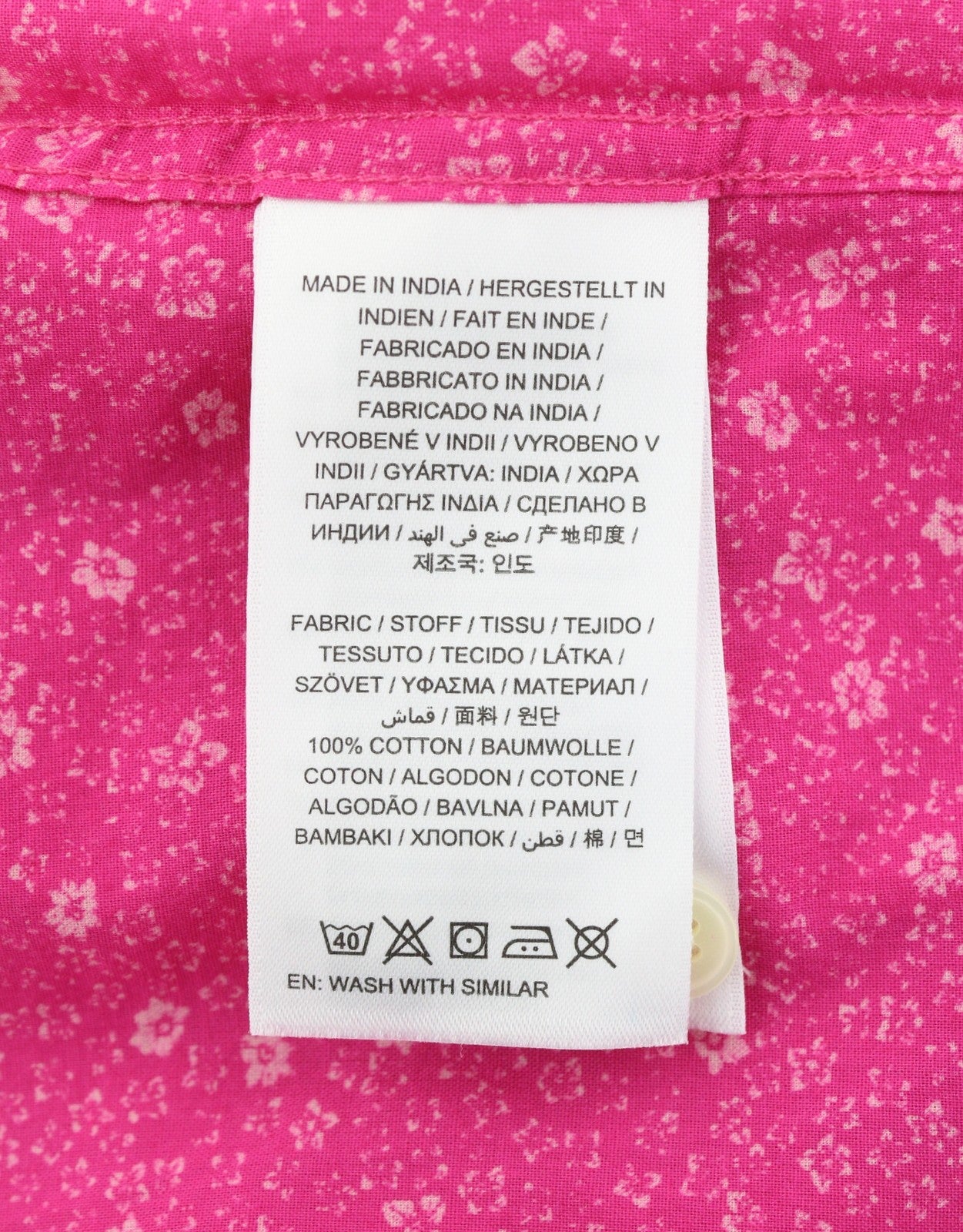 GANT Reg Freedom Flower Women Shirt EU40 M Cabaret Pink Button-Down Neck Casual