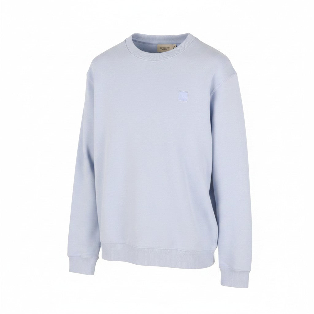 SCOTCH & SODA Men Sweatshirt M Sky Blue Cotton Crew Neck Long Sleeve Pull On