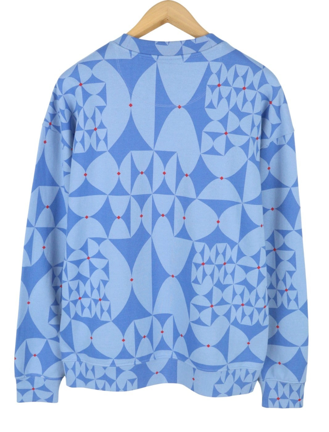 SCOTCH & SODA Men Sweatshirt L Blue Patterned Crew Neck Long Sleeve Pull On
