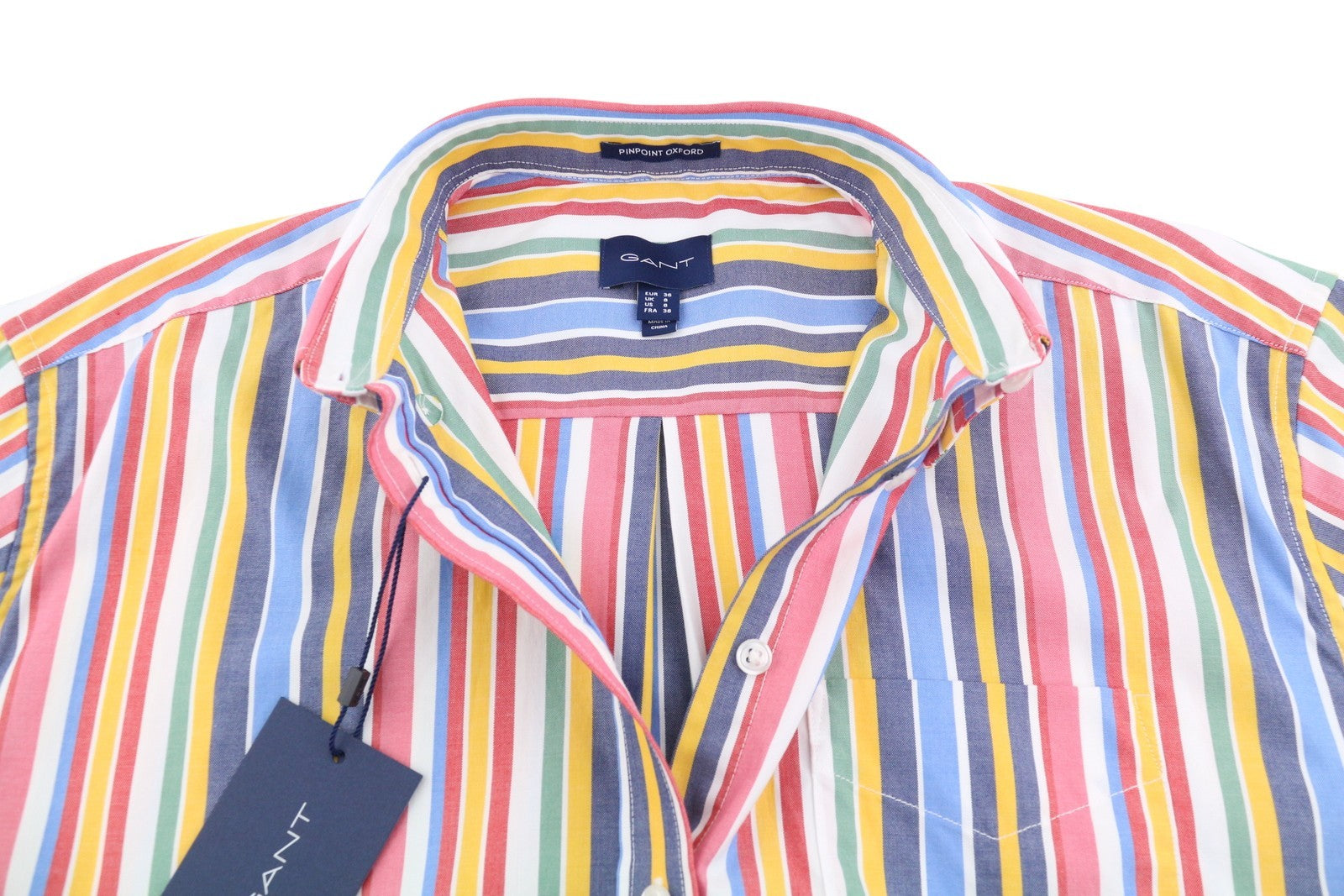 GANT Multi Stripe Exb Women Shirt EU36 S Warm Sun Pinpoint Oxford Button-Up