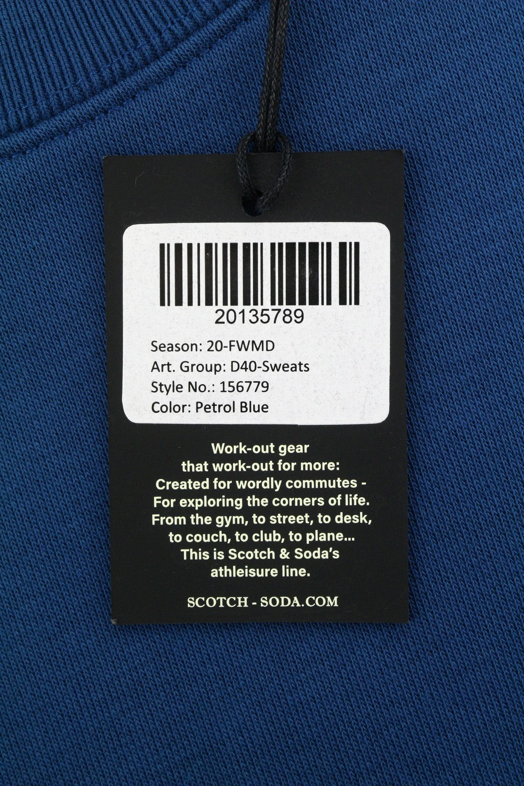 SCOTCH & SODA Men Sweatshirt M Blue Crew Neck Cotton Long Sleeve Pull On