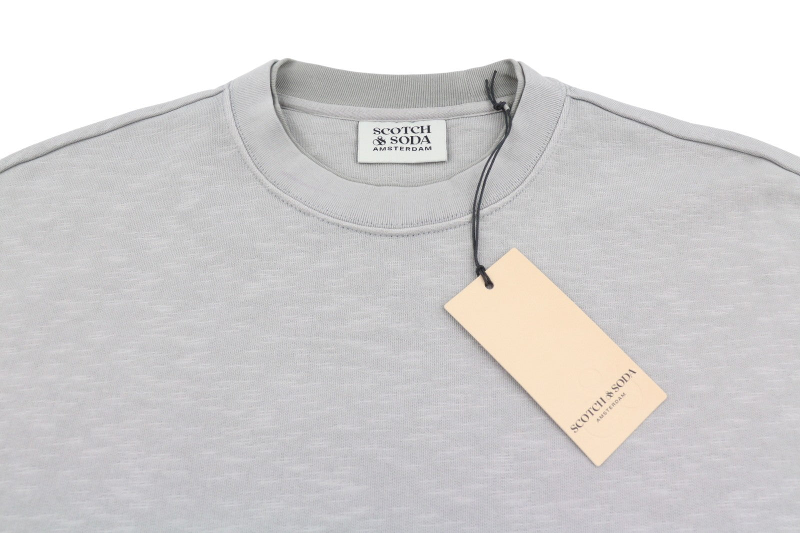 SCOTCH & SODA Men Sweatshirt L Grey Melange Oversized Crew Neck Pull On