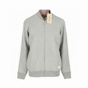 SCOTCH & SODA Men Sweatshirt M Grey Melange Organic Cotton Full Zip Bomber