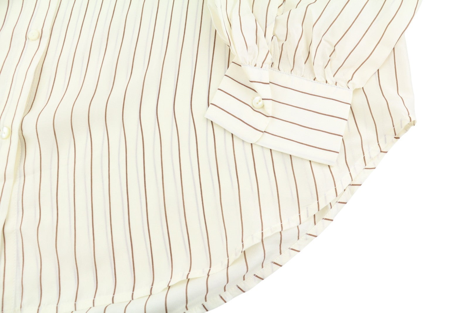 GANT Silk Pinstripe Bow Women Shirt EU44 XL Oversized Fit Button-Up Long Sleeve