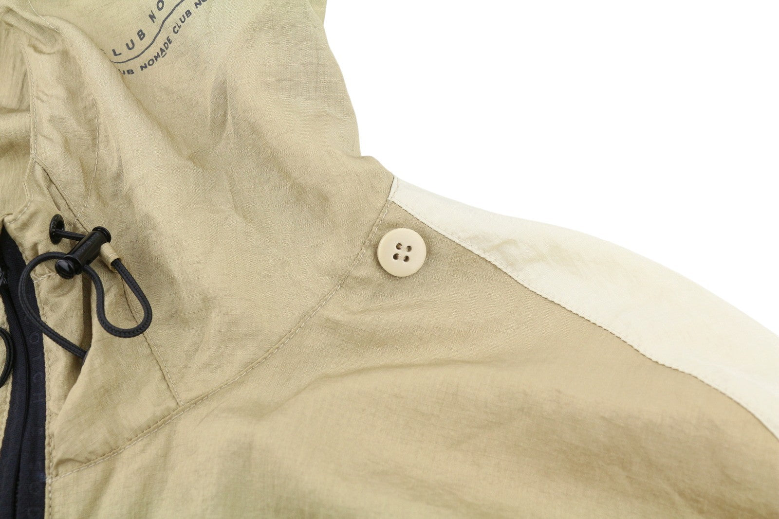 SCOTCH & SODA Men Jacket M Beige Hidden Hood Lined Full Zip Lightweight