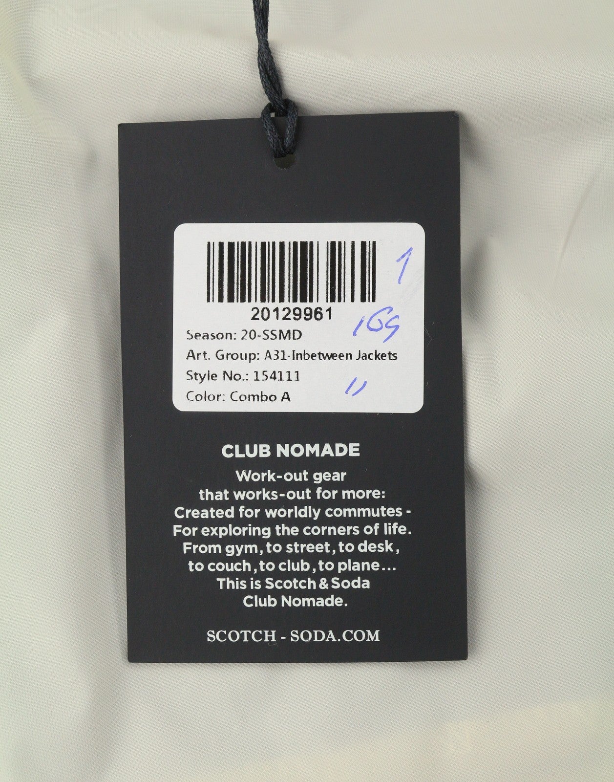 SCOTCH & SODA Men Jacket M Beige Hidden Hood Lined Full Zip Lightweight