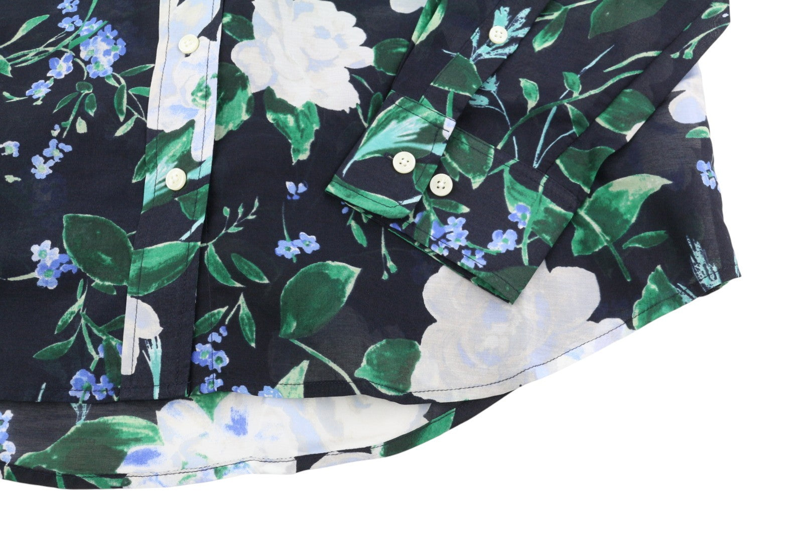 GANT Reg Rose Cot Silk Women Shirt EU38 M Evening Blue Transparent Button-Up