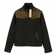 SCOTCH & SODA Men Jacket M Black Leopard Print Western Full Zip Lightweight