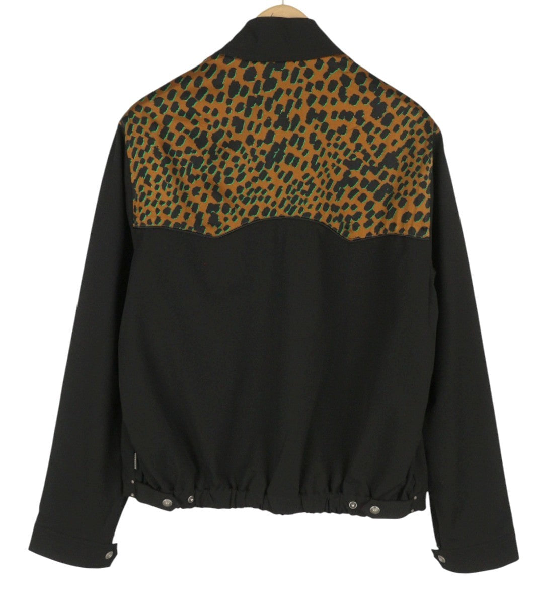 SCOTCH & SODA Men Jacket M Black Leopard Print Western Full Zip Lightweight