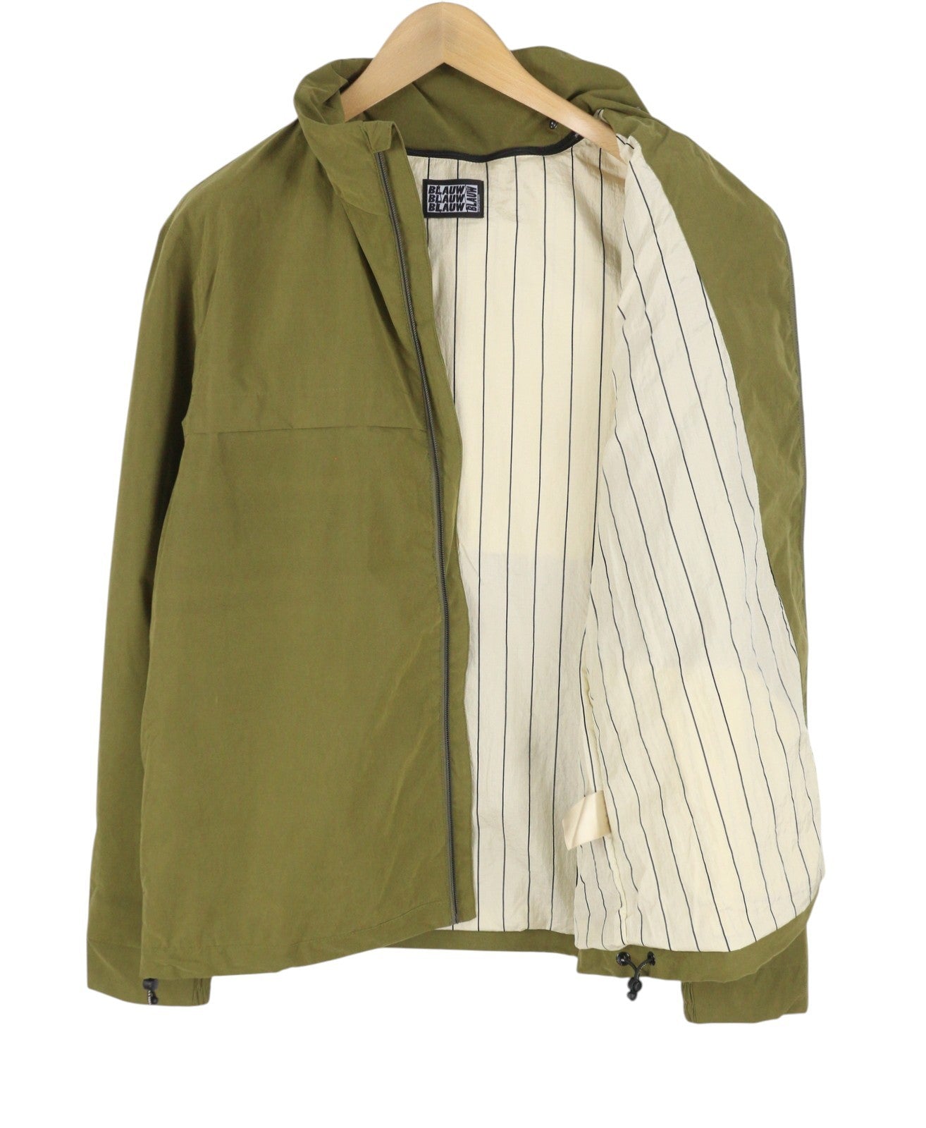 SCOTCH & SODA Men Jacket M Military Green Hidden Hood Full Zip Lightweight