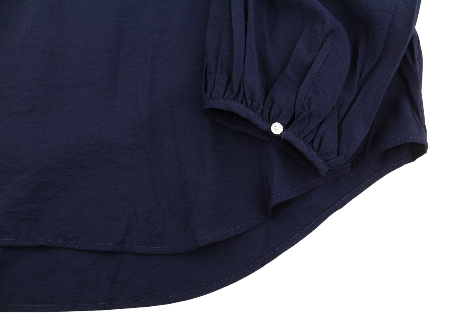 GANT Pop Over Women Blouse EU44 XL Classic Blue V-Neck Ties Relaxed 3/4 Sleeves