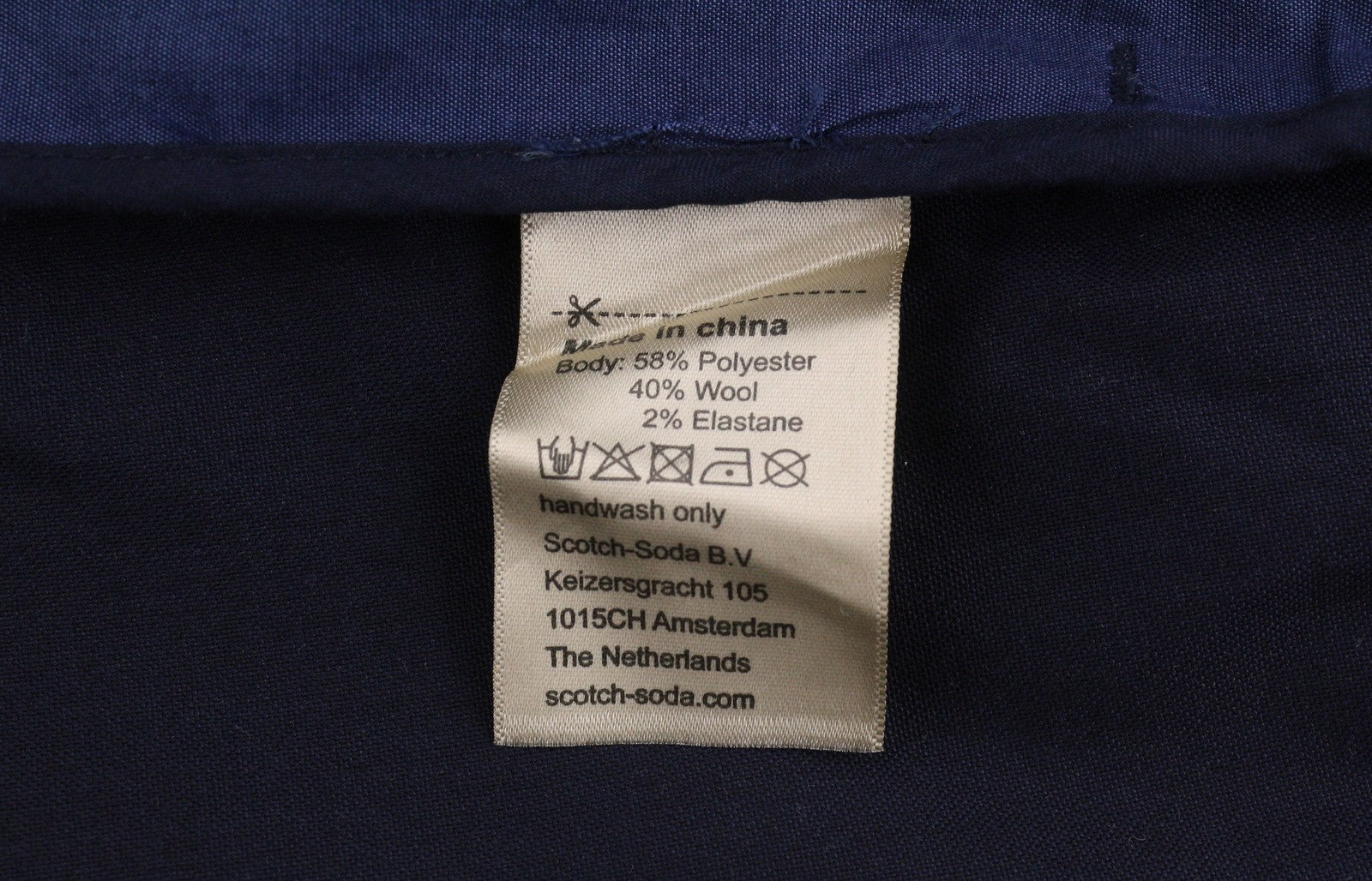 SCOTCH & SODA Men Jacket M Dark Blue Wool Blend Button-Up Lightweight Bomber