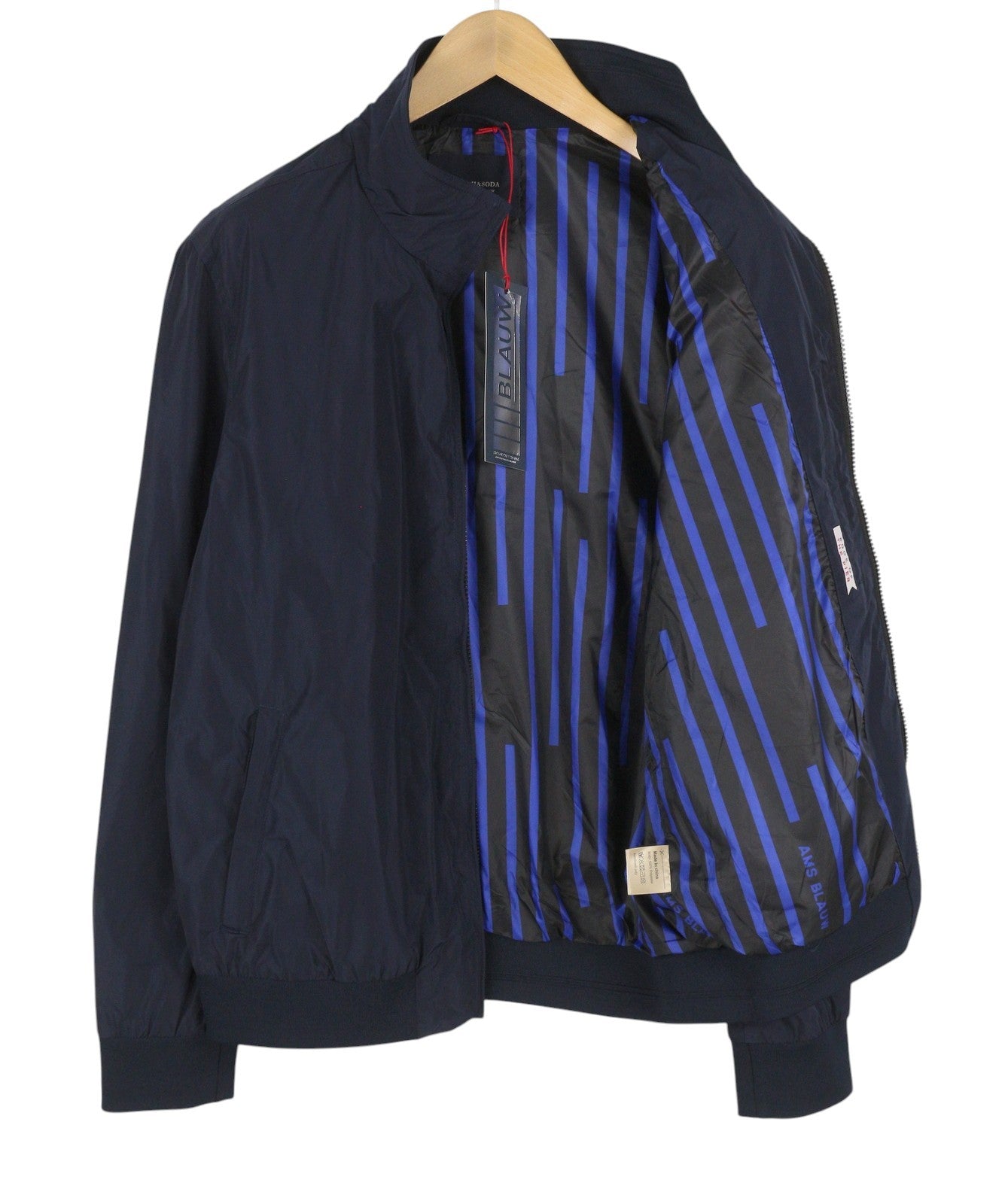 SCOTCH & SODA Men Jacket M Dark Blue High Neck Full Zip Lightweight