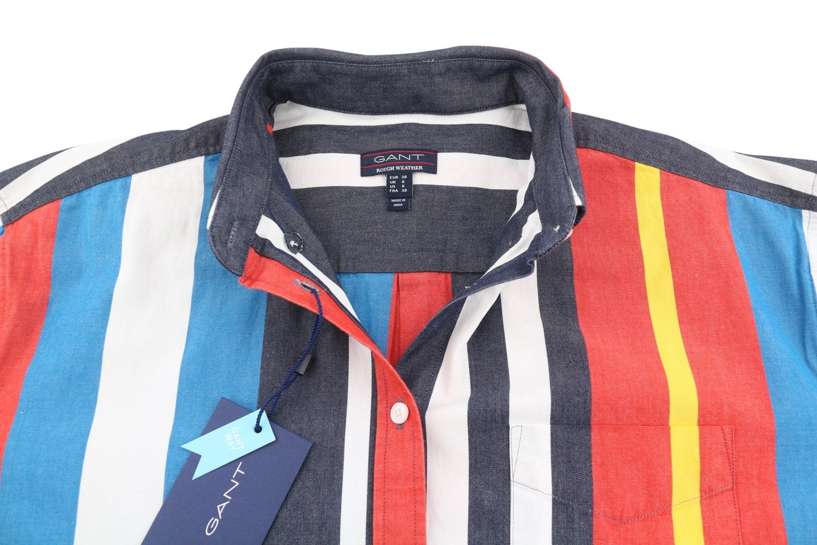 GANT Rough Weather Stripe Women Shirt EU36 S Multicolor Rigid Button Oversized