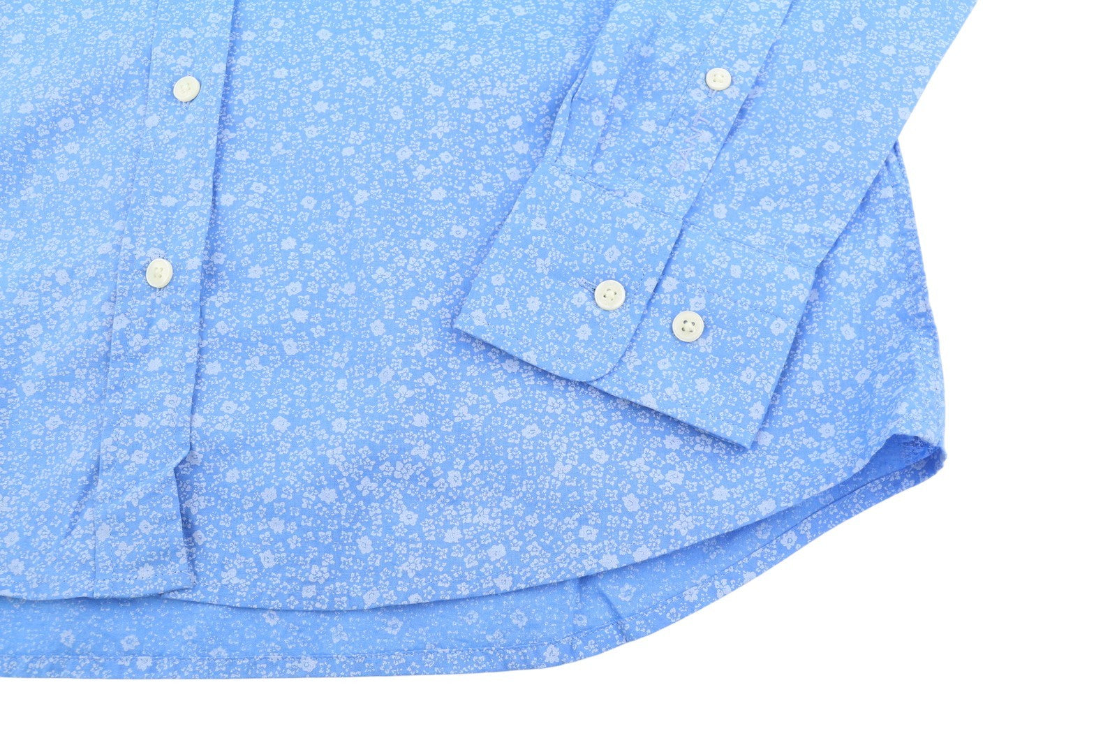 GANT Reg Freedom Flower Women Shirt EU38 M Pacific Blue Button-Down Pocket