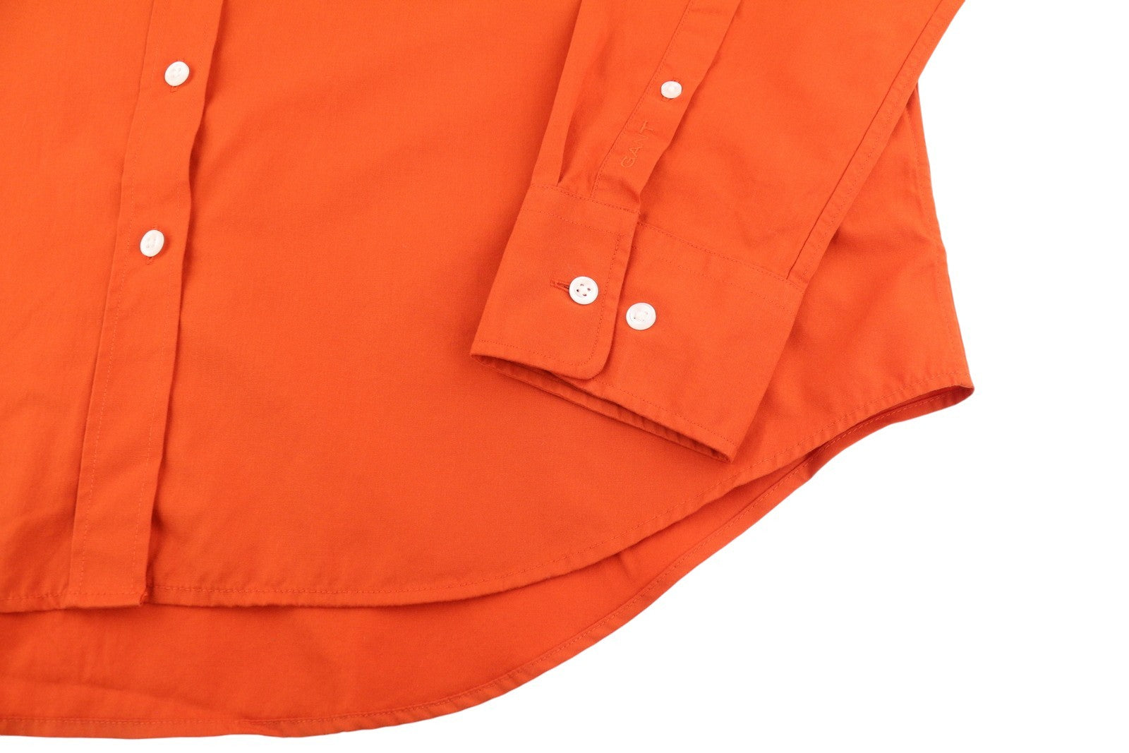 GANT Relaxed Spread Luxury Poplin Women Shirt EU38 M Pumpkin Orange Button