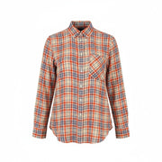 GANT Relaxed Check Flannel Women Shirt EU40 M Dry Sand Button-Up Patch Pocket