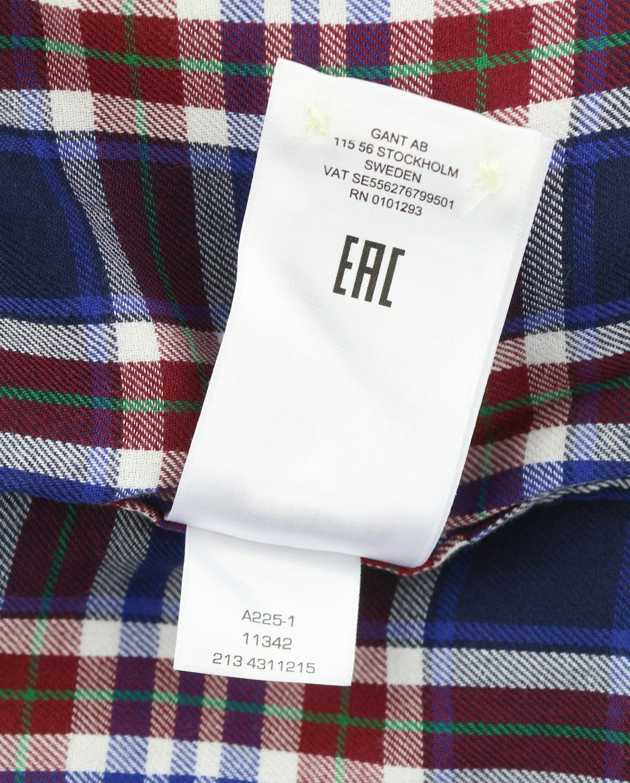 GANT Relaxed Check Flannel Women Shirt EU42 L Classic Blue Button-Up Patch