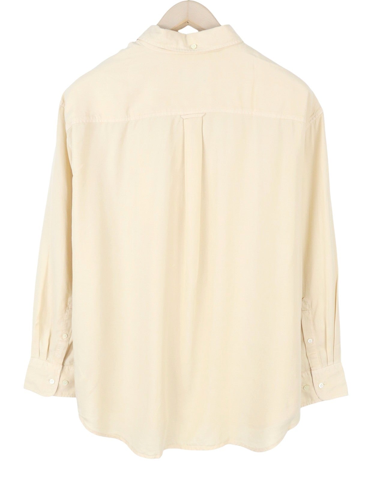 GANT PP Rel Lyocell Women Shirt EU40 M Desert Beige Oversized Patch Pocket